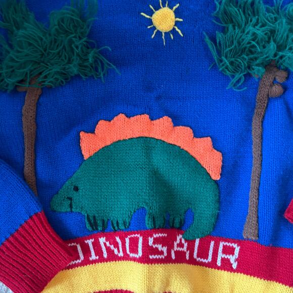 Vintage Harlequin Designs Dinosaur Embroidery Kids Sweater - Picture 6 of 6